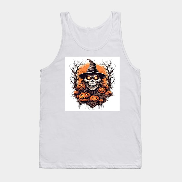 scary witch with pumpkins Tank Top by Maverick Media